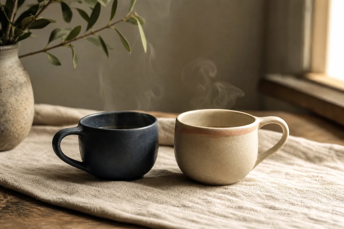 Relationships Snapshot — two ceramic cups side by side on a linen cloth